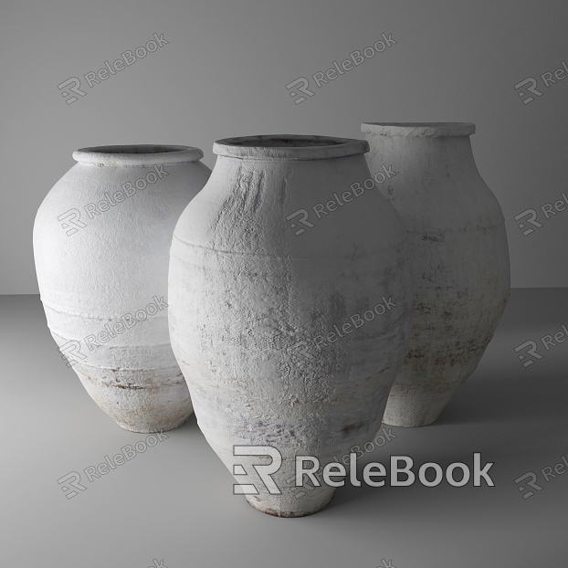 Nordic clay pot white jar model