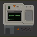 Optical System Device Front Panel With Screen Showing System Standby And Orange Indicator Light
