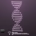 Neon Lamp Combinations Featuring DNA Structure Design on Purple Background 3d model