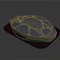 Modern Large Stadium Architectural Design With Glass Roof And Red Base Structure