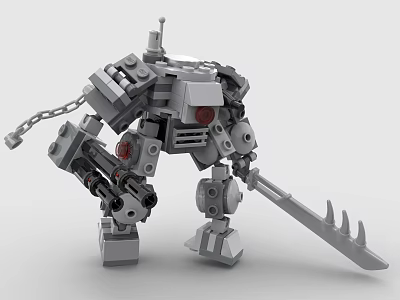 LEGO Toy Blocks Fighting Robot Gundam Mech Warrior Transformers 3d model