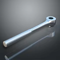 Professional Metal Hardware Tools Socket Wrench With Long Textured Handle And Shiny Surface 3d model