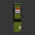 Vintage Green And Brown Station Wagon With Roof Luggage Carrier And Decorative Stickers
