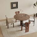 Round Dining Table and Chair Combination Single Chair 3d model