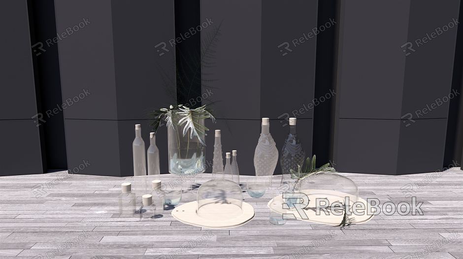 Modern glass bottle model