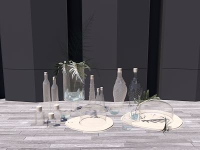 Modern glass bottle model