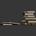 Unique Sculpture Carving Of Stacked And Open Books With Detailed Design