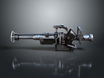 Browning Machine Gun Browning Gatling White Machine Gun Machine Gun Bullet Military 3d model