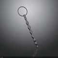 Elegant Silver Keychain With Long Bar And Embedded Shiny Crystals Design