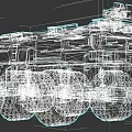 Modern Tactical Military Tank With Black Armored Body Six Wheels And LED Lights