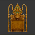 Traditional Wooden Decorative Home Living Accessory With Carved Lion Head And Green Pattern