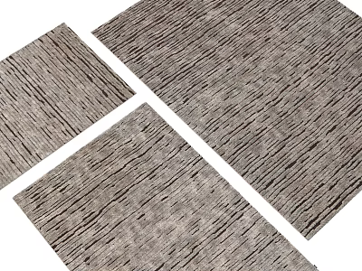 Gray Textured Square Rugs With Woven Pattern For Living Room Decor 3d model
