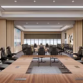Modern Lobby Front Desk Reception With Floor to Ceiling Windows Marble Flooring And People Walking