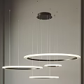 Modern Circular Ring Chandelier with Multiple Suspended Rings and LED Lighting 3d model