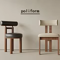 Middle Style Dining Chair Writing Chair Single Chair 3d model