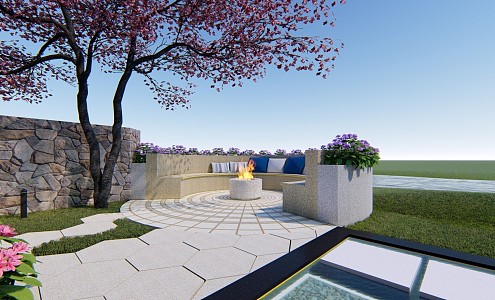 Modern Garden Simple Garden 3d model