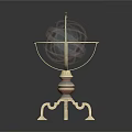 Other Decorative Objects Featuring Gold Armillary Sphere And Brown Stacked Ornament