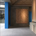 Contemporary Retail Store Featuring Modern Architecture Panda Doll And Blue Logo