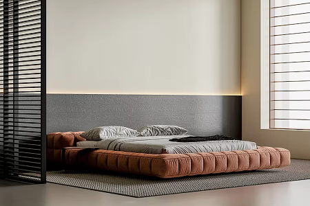 Modern Double Bed 3d model