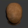 Detailed Orange Animal Skull With Natural Textured Surface On Dark Background