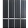 Modern Silver Wardrobe with Vertical Stripes and Multi door Design 3d model