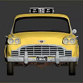 Vintage Yellow Taxi Car With Classic Design And Roof TAXI Sign
