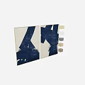 Modern Navy Blue Geometric Picture Frames For Wall Decor With White Background 3d model