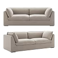 Modern Light Beige Two Seater Sofa With Comfortable Cushions And Clean Lines 3d model