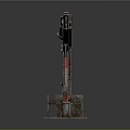 Red Industrial Crane Machinery With Metal Structure Base And Hook