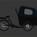 Sturdy Modern Family Tricycle With Canopy Cargo Compartment And Transparent Windows