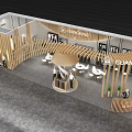 GUANGMING Exhibition Booth Modern Wooden Design With Display Items And Lighting