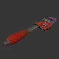 Adjustable Wrench With Red Handle And Metal Body For Plumbing Repair Tools