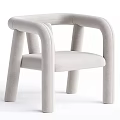 Modern Gray Leisure Chair With Curved Armrests Soft Upholstery And Sturdy Leg Design