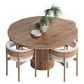 Quiet wind table and chair combination 3d model
