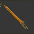 Luminous Orange Yellow Gradient Sword With Crystal Blade And Black Handle