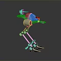 Futuristic Mechanical Robot Character With Bio Inspired Legs And Sensor Head Design 3d model