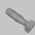 Cylindrical Green Military Metal Bomb With Mechanical Fuse And Connection Parts