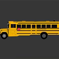 Yellow School Bus Exterior With Black Windows And School Bus Sign