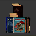 Stacked Hardcover Books With Colorful Spines And Various Titles