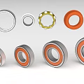 Various Types Of Bearings With Ball Components And Colorful Rings In Various Sizes