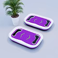 Two Purple And White Balance Pads With Non Slip Surface For Fitness Exercise