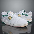 White Casual Sports Shoes With Green Yellow Accents And Brand Logo Reflection Design