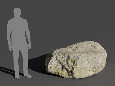 Large Rough Natural Stone Material With Human Figure For Size Scale Reference 3d model