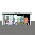 Modern Clothing Store Interior With Mannequins Plants And Display Shelves