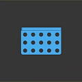 Blue Perforated Plastic Stand With Central Circular Hole And Multiple Small Holes