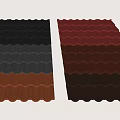 Variety of Colorful Roof Tiles in Black Orange Red and Dark Brown for Building Roofs