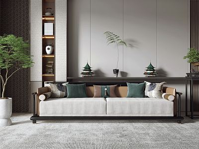 New Chinese-style double sofa model