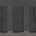 Modern Shower Head Systems In Transparent Glass Corner Shower Cabins For Contemporary Bathrooms