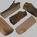 Natural Stone And Wood Pieces With Textured Surfaces And Organic Rustic Details