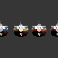 Multiple Colorful Ship Models With Different Designs And Structures On